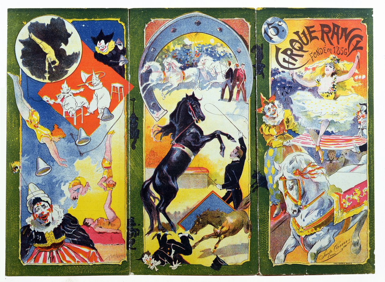 Program för "Cirque Rancy", grundad 1856 av Francisco Tamagno