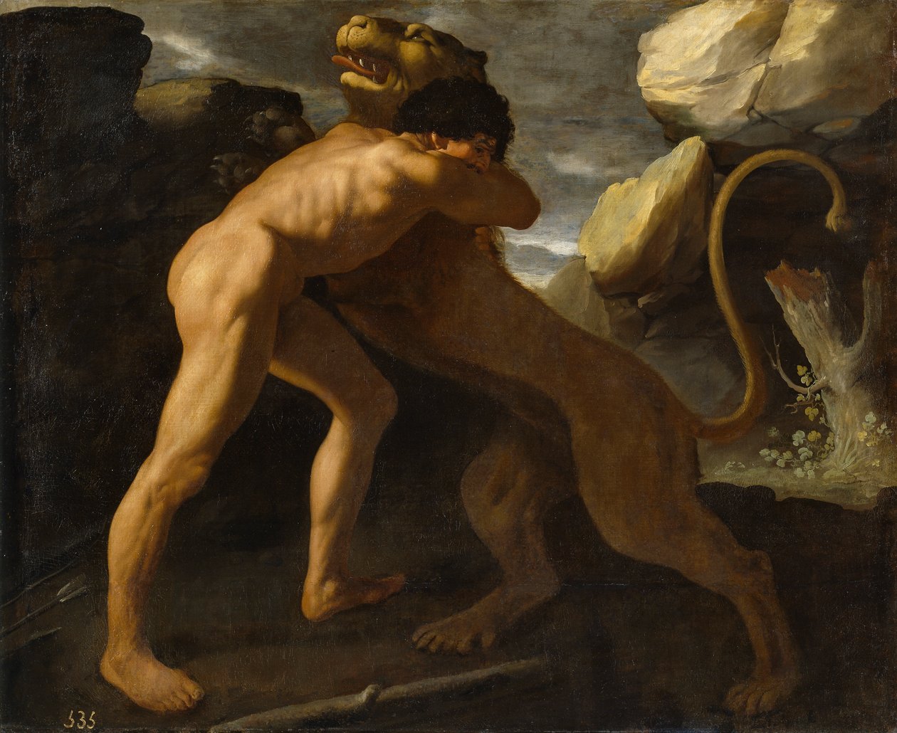 Hercules kämpar med nemeas lejon av Francisco de Zurbaran