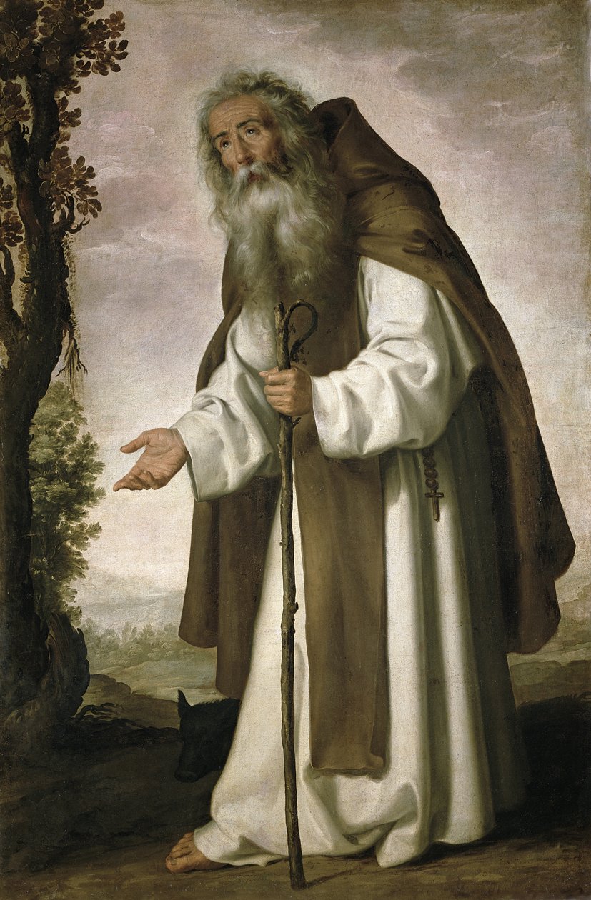 St. Anthony nedstämd, 1640 av Francisco de Zurbaran