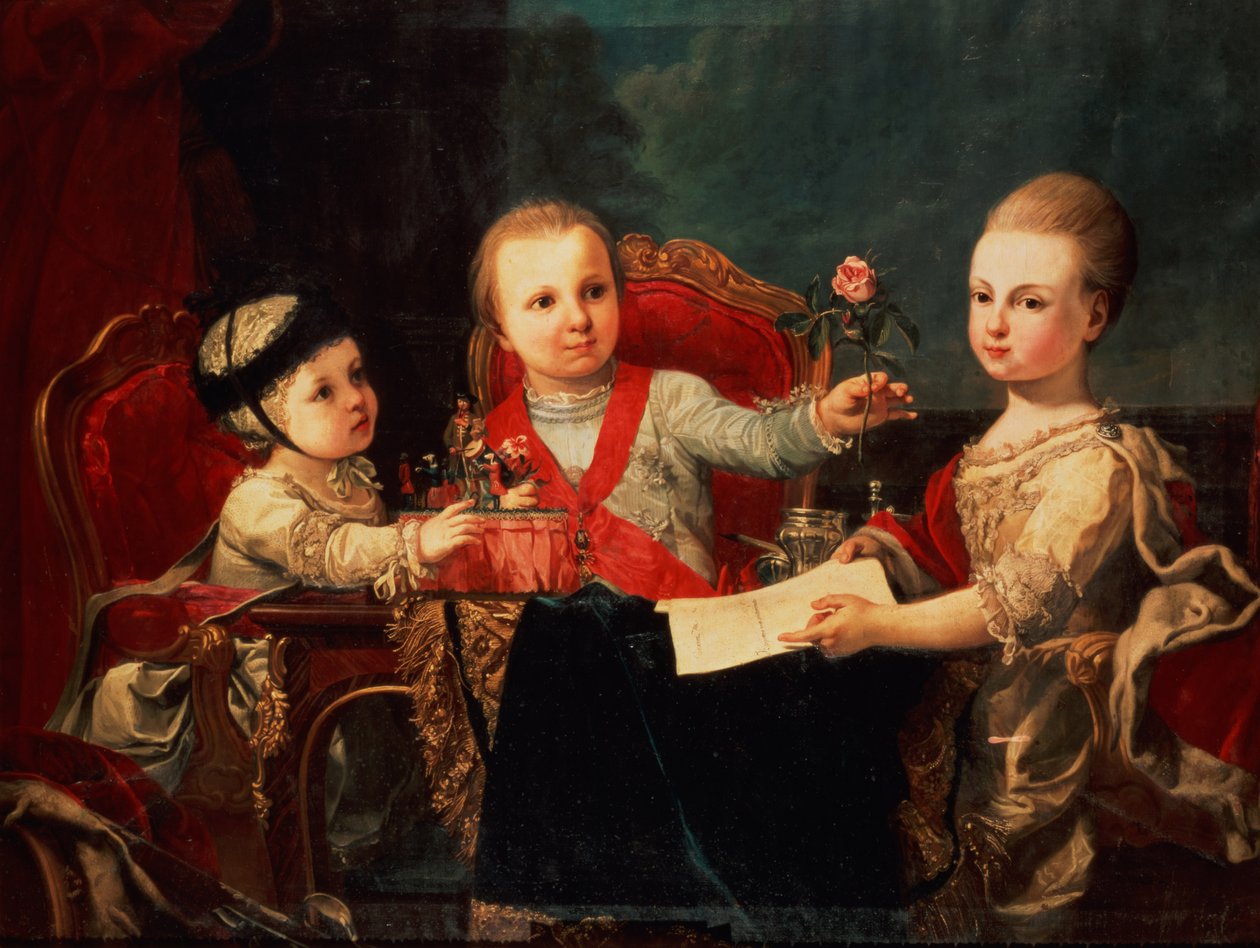 Tre prinsar, barn till Charles III av Francisco de la Traverse