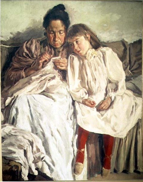 En mor och hennes dotter av Francisco Gimeno y Arasa