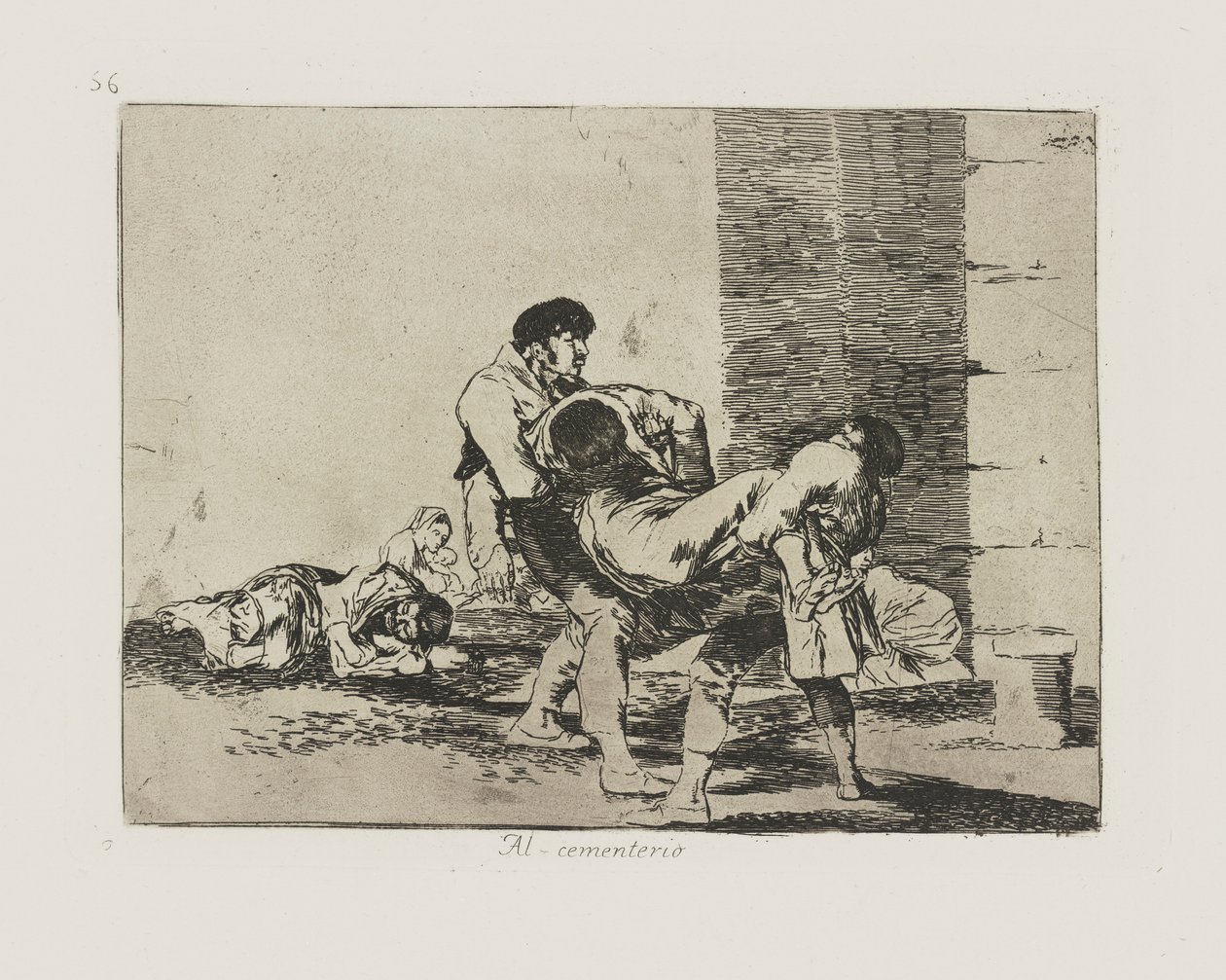 Till kyrkogården. (Till kyrkogården.), pl. 56 från serien The Disasters of War av Francisco de Goya