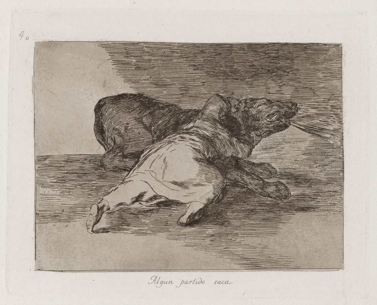 He Gets Something Out of It, Plate 40 från The Disasters of War av Francisco de Goya
