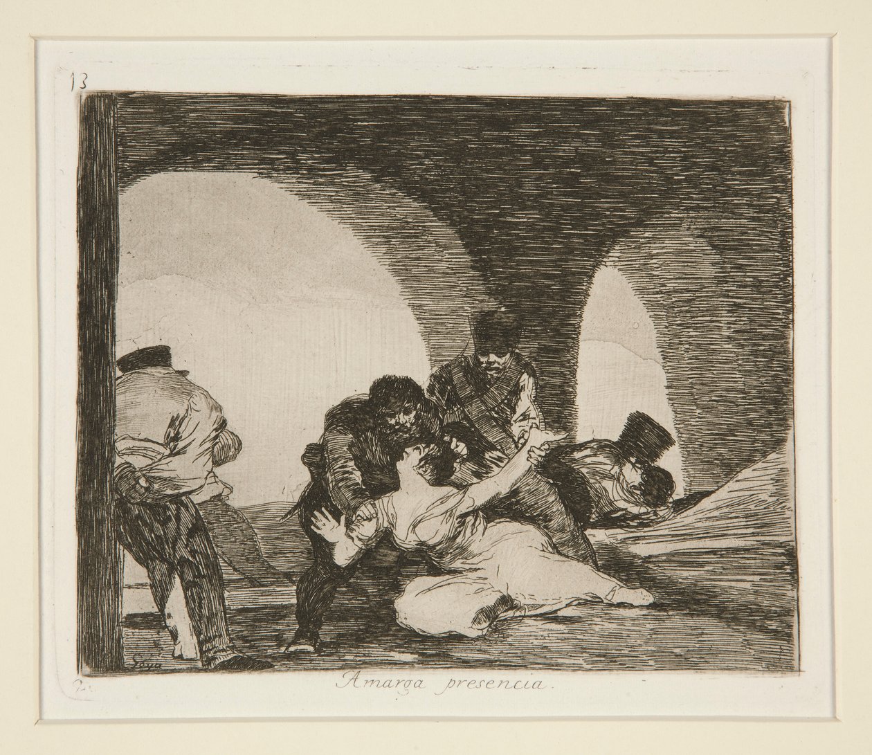 Bitter närvaro (Bitter To Be Present), pl. 13 från The Disasters of War av Francisco de Goya