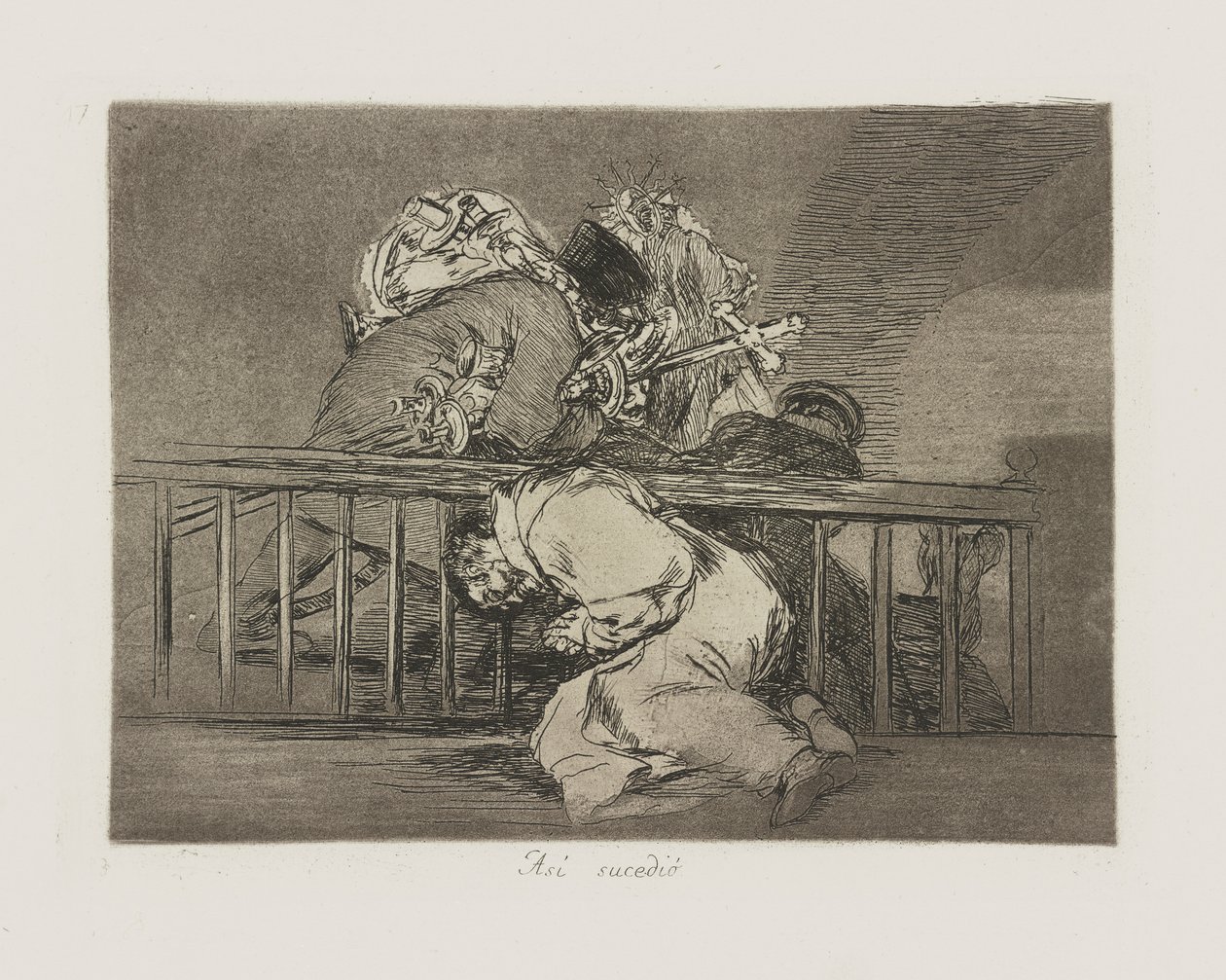 Som? sucedi?. (Så här hände det.), pl. 47 från serien Los desastres de la guerra (Krigets katastrofer) av Francisco de Goya
