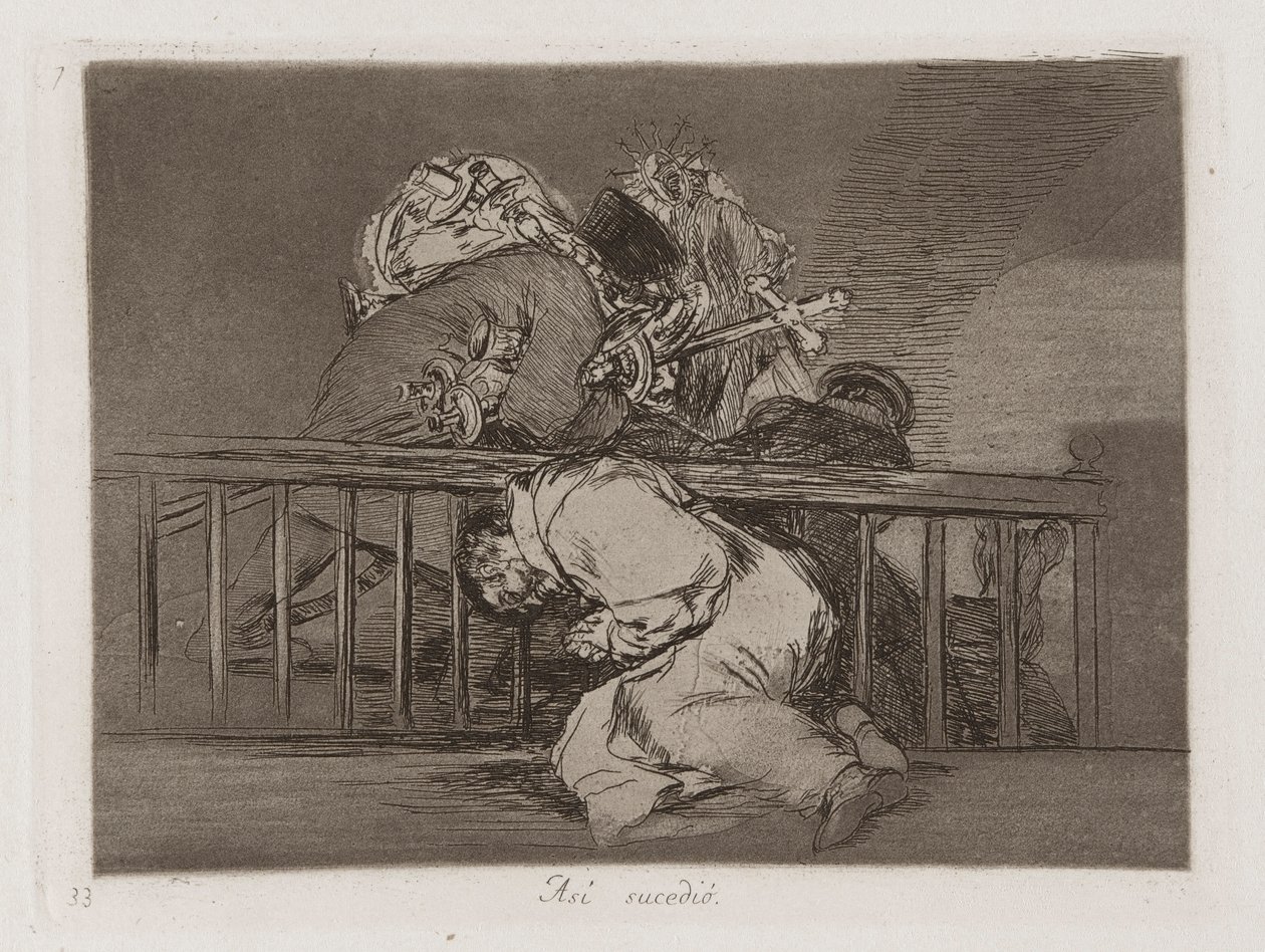 Som? sucedi? (Så här hände det), Plåt 47 från Los desastres de la guerra (Krigets katastrofer) av Francisco de Goya