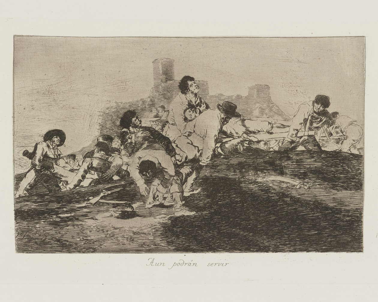 De kan fortfarande tjäna (de kan fortfarande vara till nytta), pl. 24 från serien The Disasters of War av Francisco de Goya