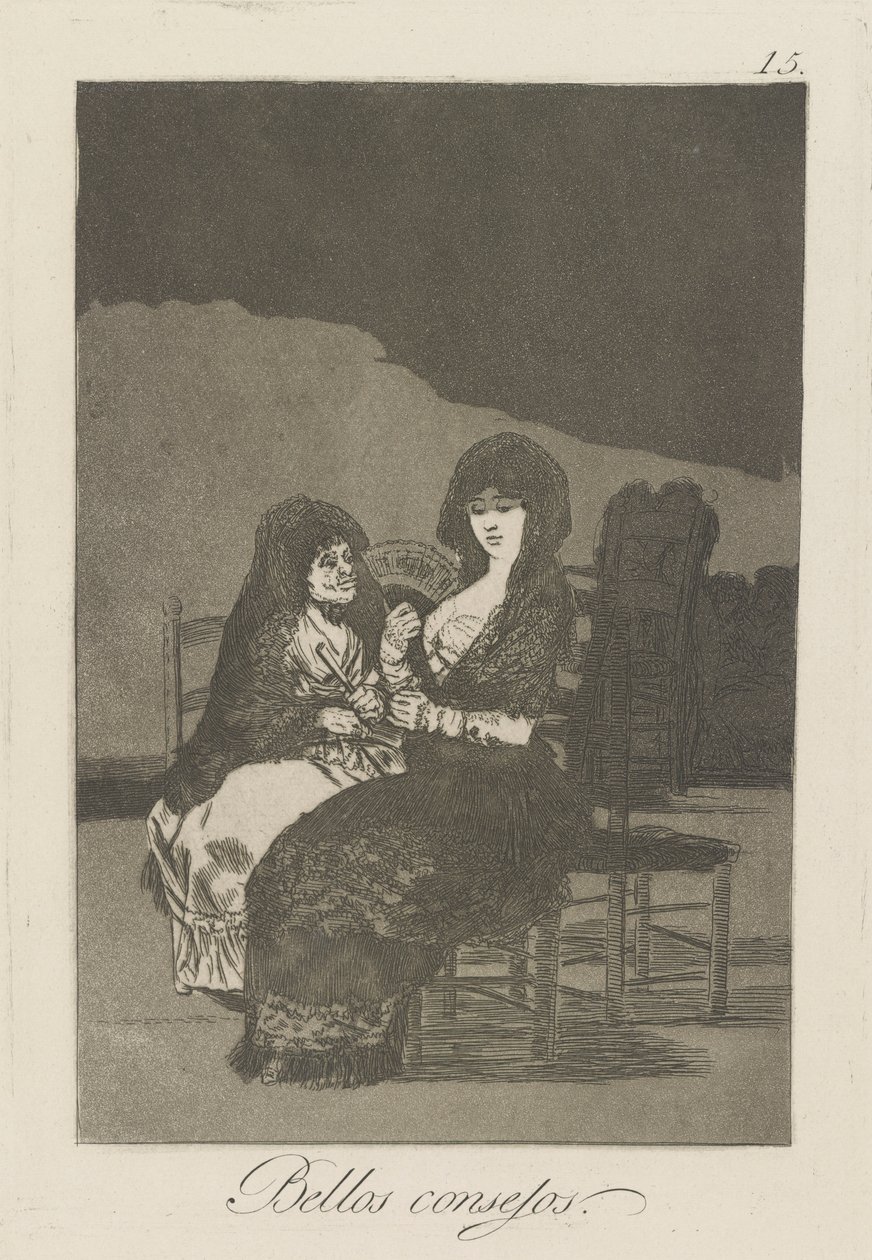 Bra tips. (Pretty Teachings.), pl. 15 från serien The Caprices av Francisco de Goya