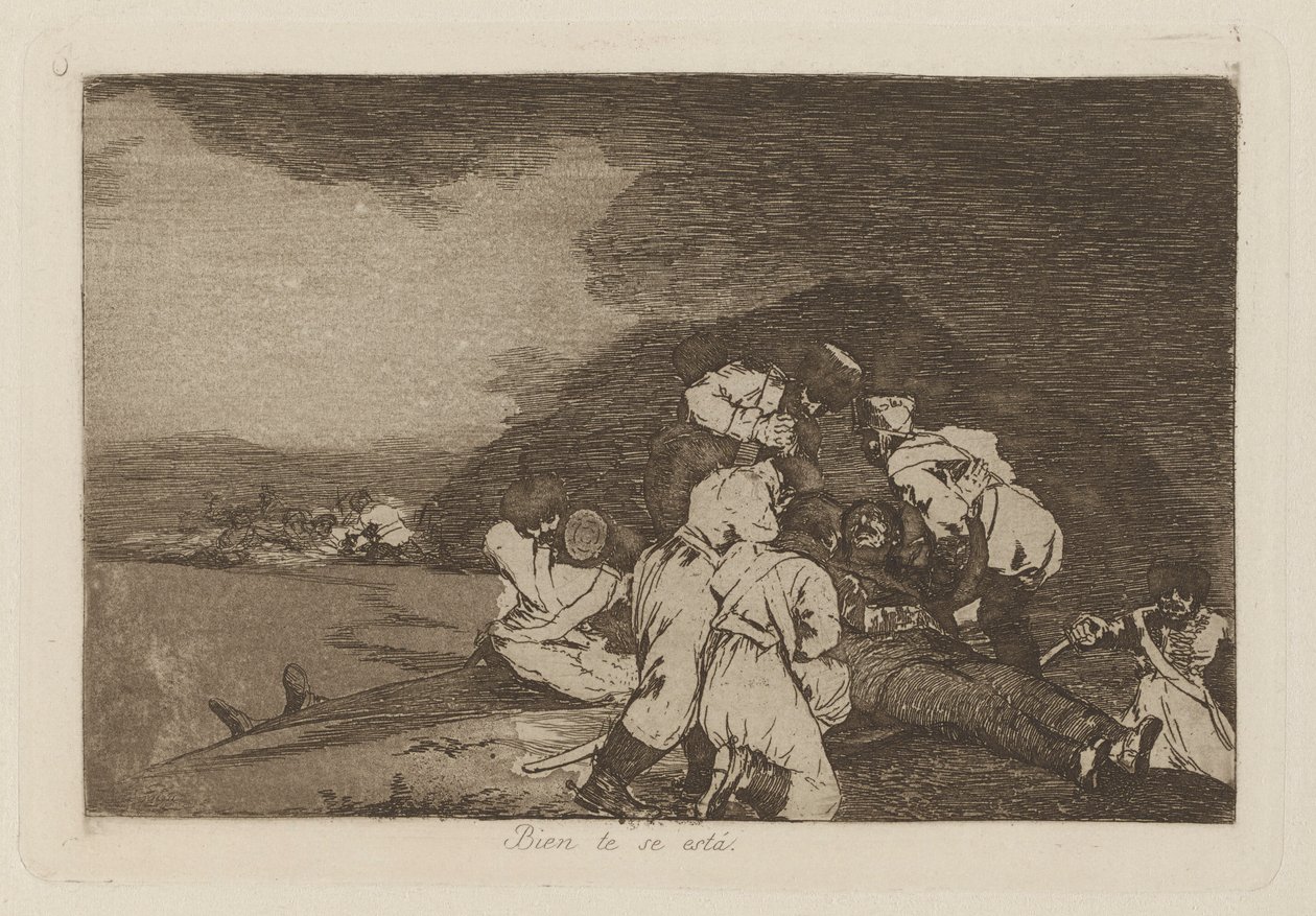 Mår du bra? (Det tjänar dig rätt), pl. 6 från serien The Disasters of War av Francisco de Goya