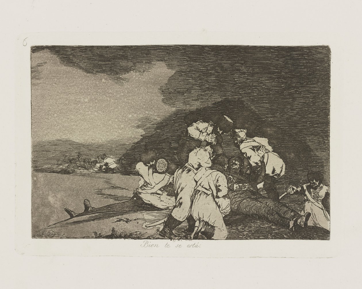 Du mår bra. (Det tjänar dig rätt.), pl. 6 från serien The Disasters of War av Francisco de Goya