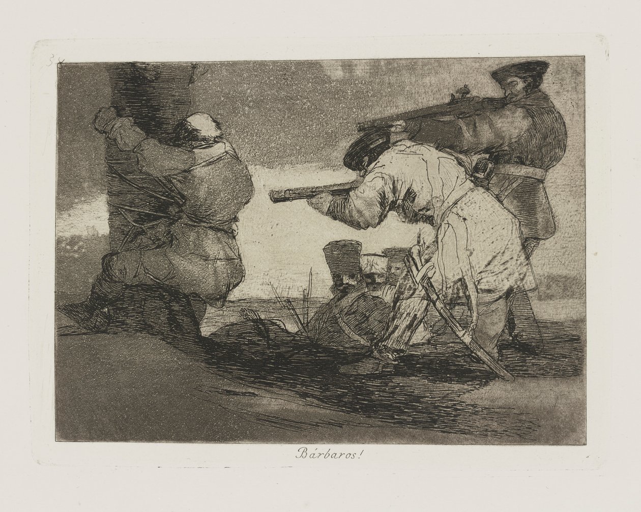 Barbarer! (Barbarer!), pl. 38 från serien The Disasters of War av Francisco de Goya