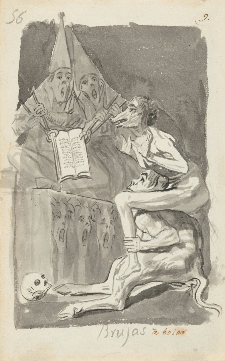 Brujas à volar (Häxor som förbereder sig att flyga) [vers] av Francisco de Goya