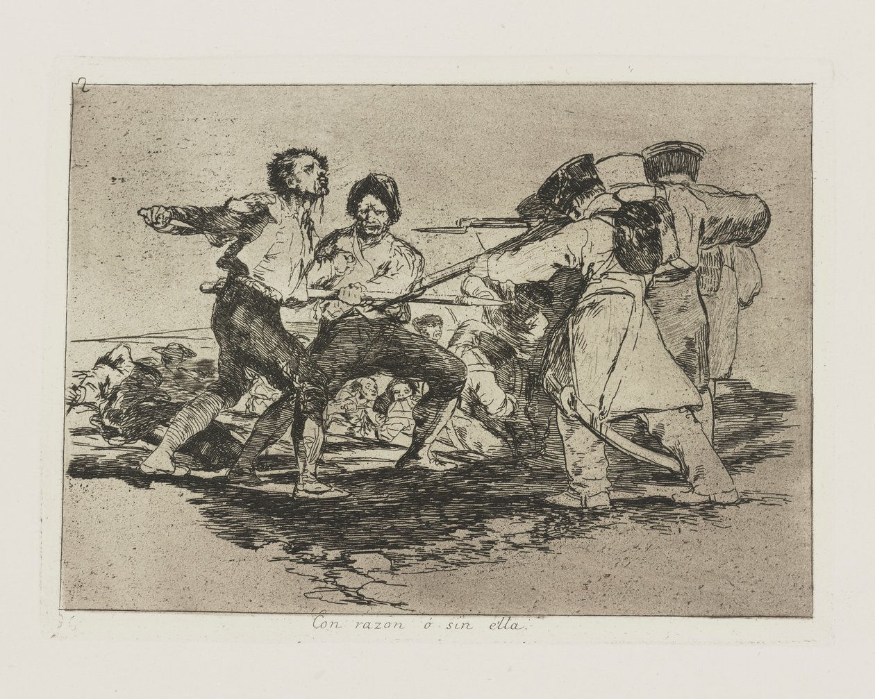 Med anledning? utan henne. (Rätt eller fel.), pl. 2 från serien The Disasters of War av Francisco de Goya