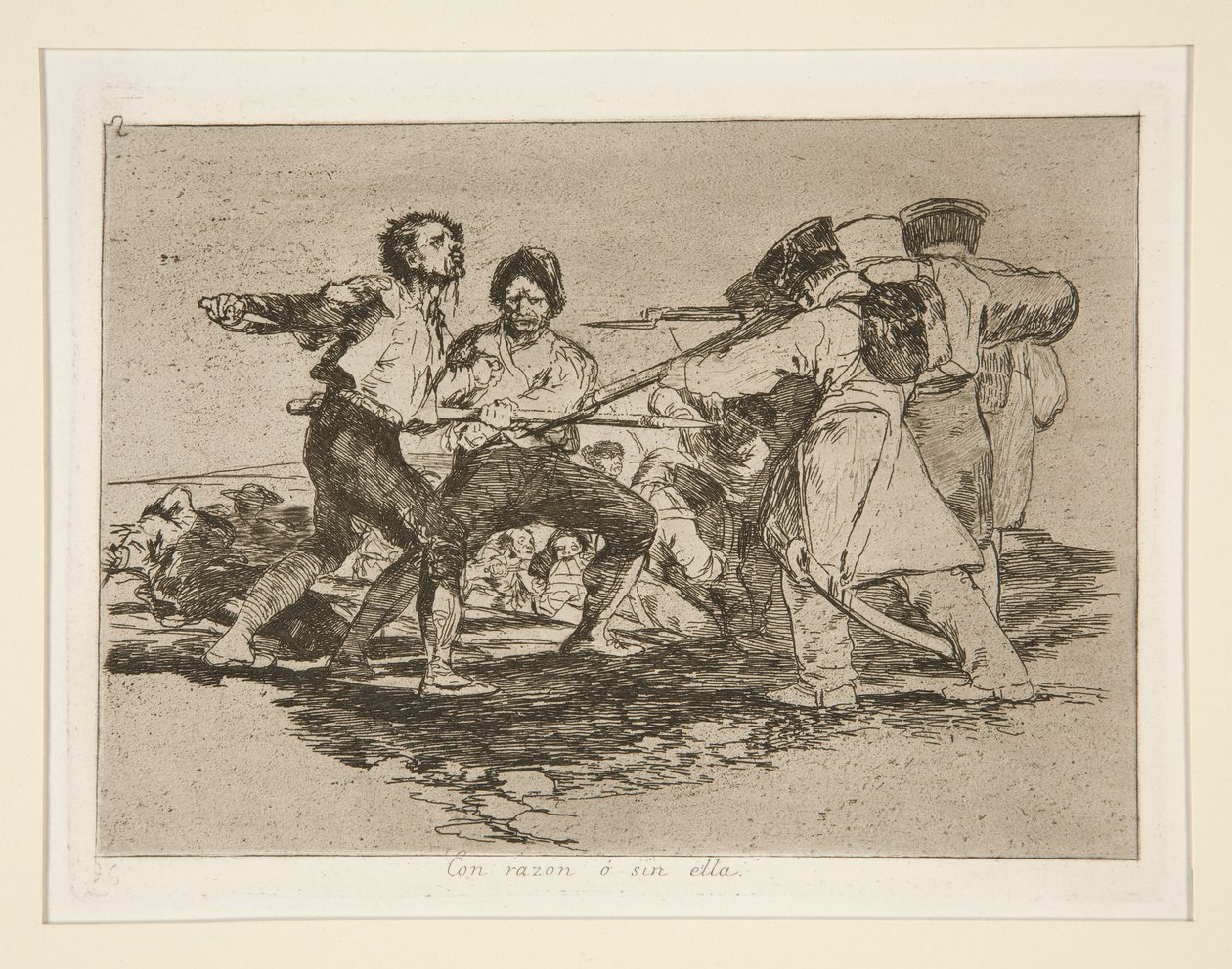 Med anledning? utan henne (med rätta eller orätt), pl. 2 från serien The Disasters of War av Francisco de Goya