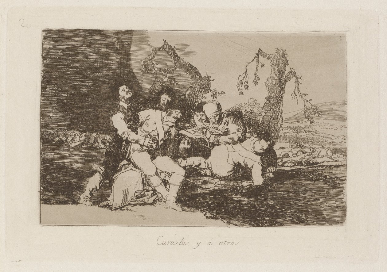 Bota dem, och ? en annan (Get Them Well, and On to the Next), Plåt 20 från The Disasters of War (The Disasters of War) av Francisco de Goya