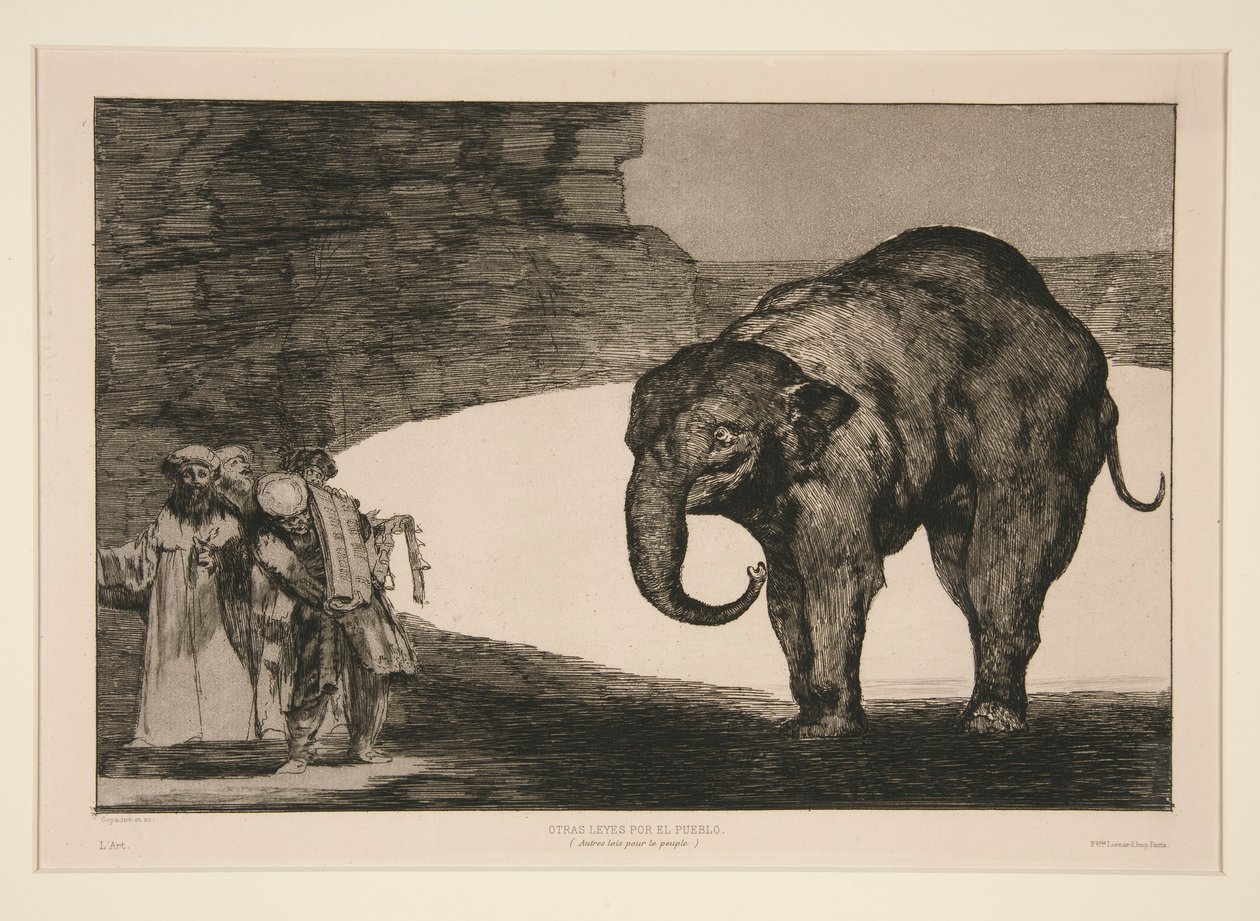 Disparate de bestia (Animal Folly), onumrerad tallrik från serien Los proverbios av Francisco de Goya