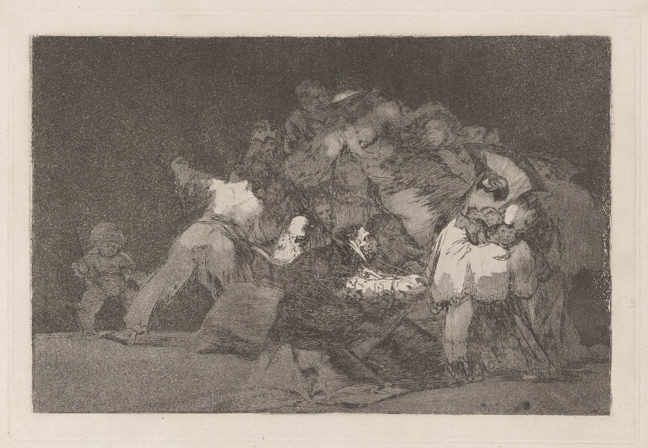General Folly, även känd som One of the Cat and the Dress of a Devotee, från serien Los disparate (Ordspråken) av Francisco de Goya