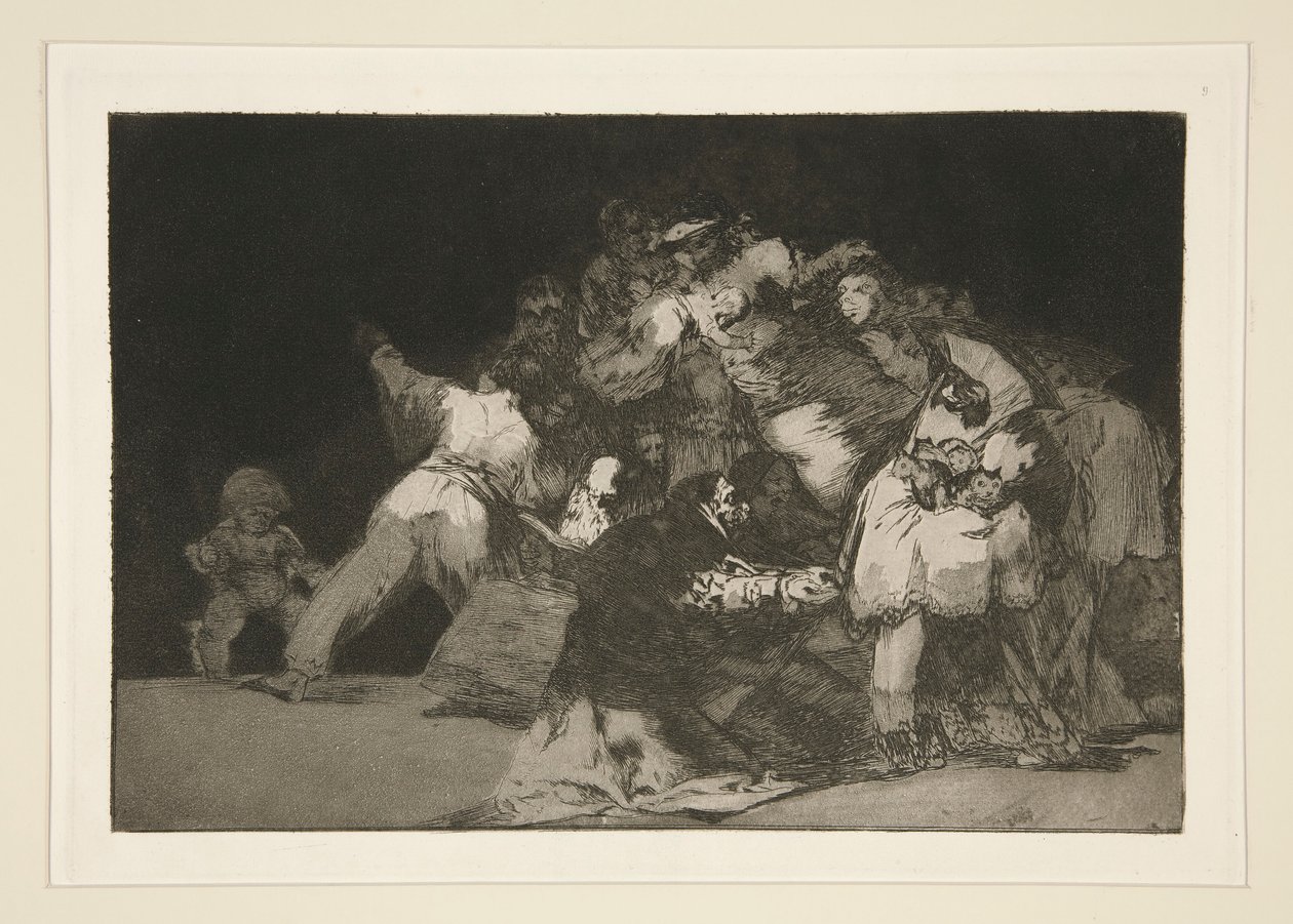 Disparat allmän (General Folly), pl. 9 från serien Los proverbios av Francisco de Goya