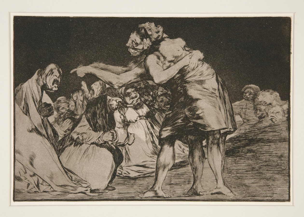 Disparat äktenskaplig (Matrimonial Folly), pl. 7 från serien Los proverbios av Francisco de Goya
