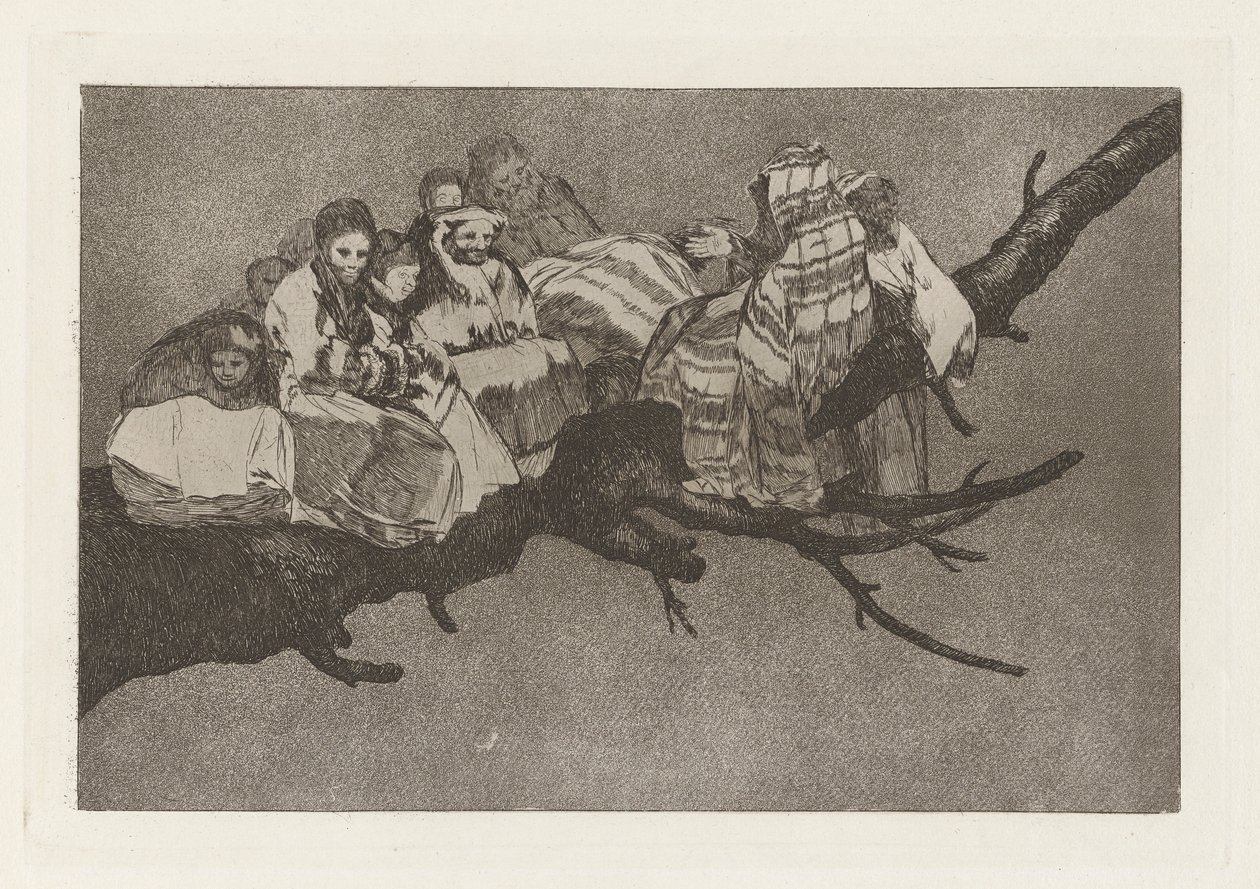 Nonsens löjlig (Ridiculous Folly), även känd som Andarse por las ramas (To Go Amongst the Branches), från serien Los disparates (Los proverbios) av Francisco de Goya