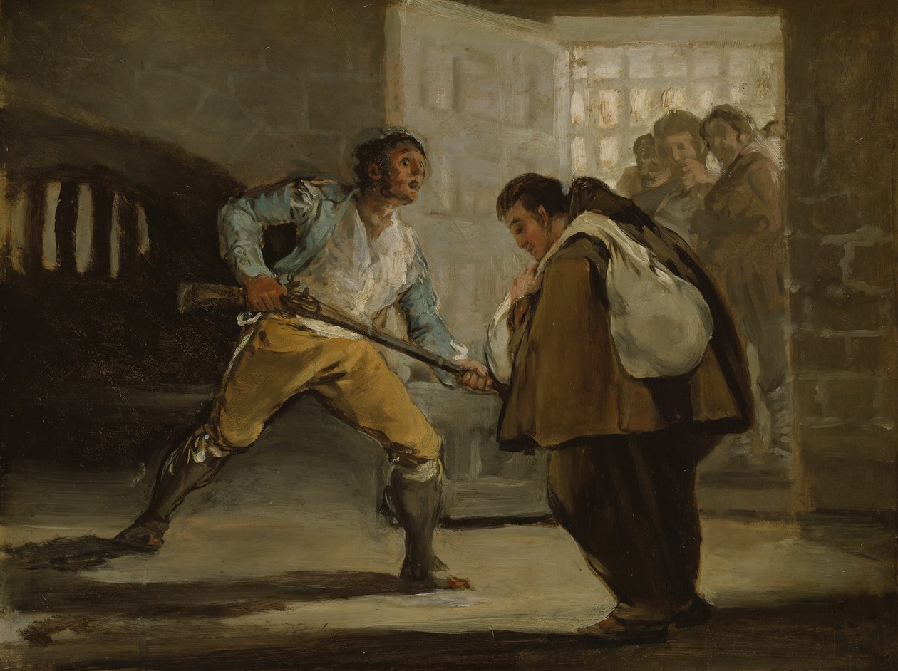Maragatoen hotar broder Peter av Zaldivia med sin pistol, ca. 1806. av Francisco de Goya