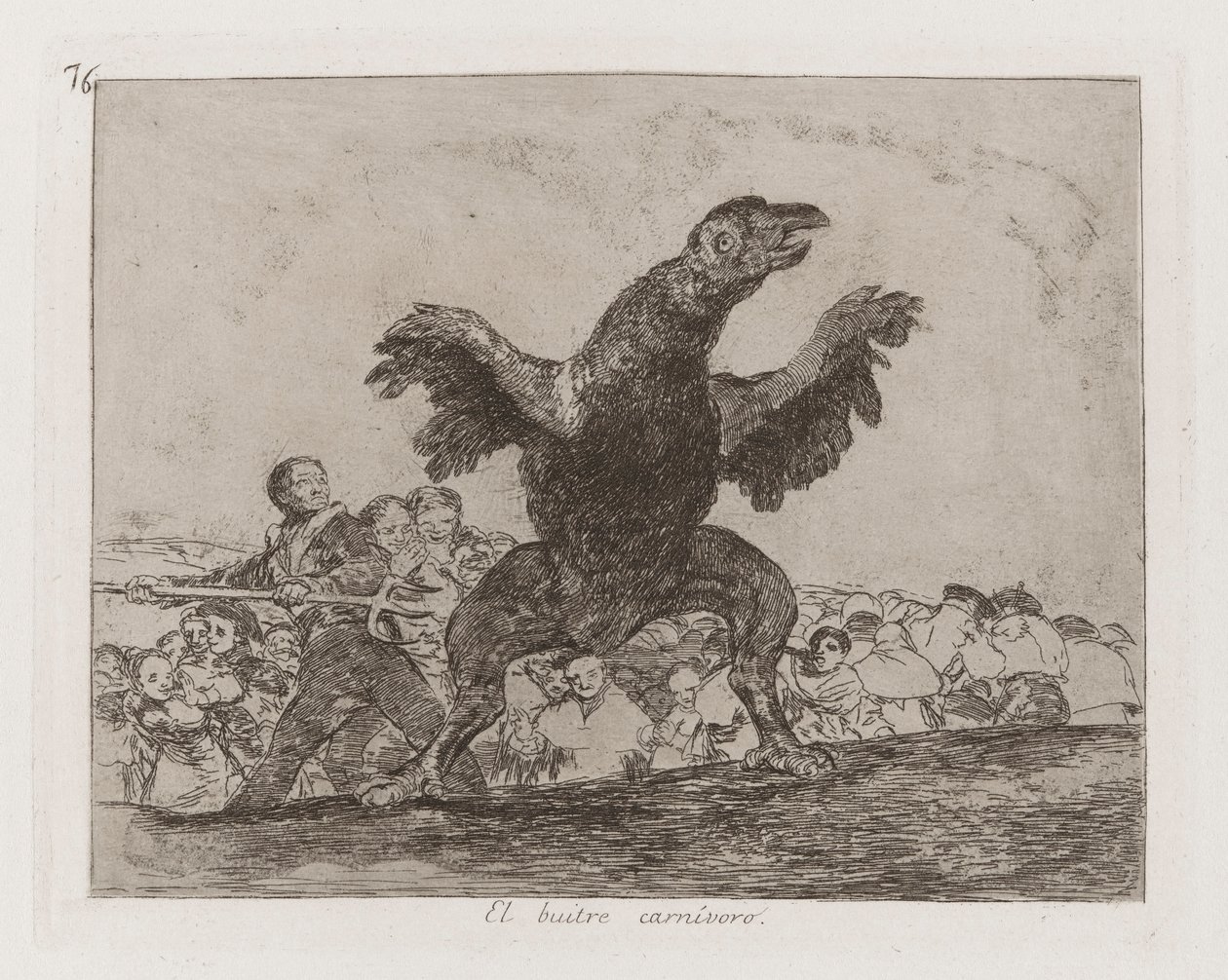 The Carnivorous Vulture, tavla 76 från The Disasters of War av Francisco de Goya