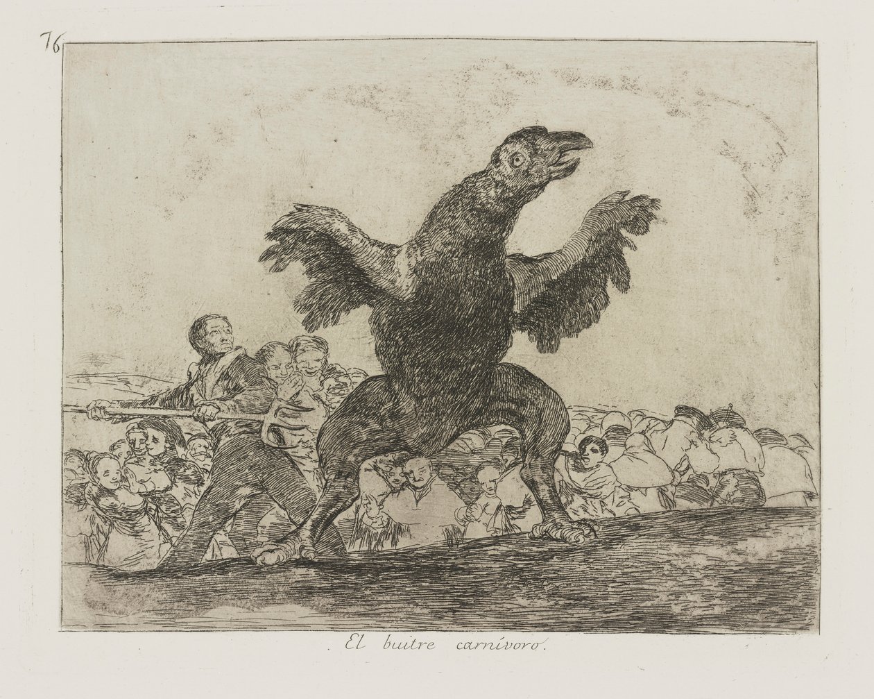 Den köttätande gam. (Köttätaren.), pl. 76 från serien The Disasters of War av Francisco de Goya