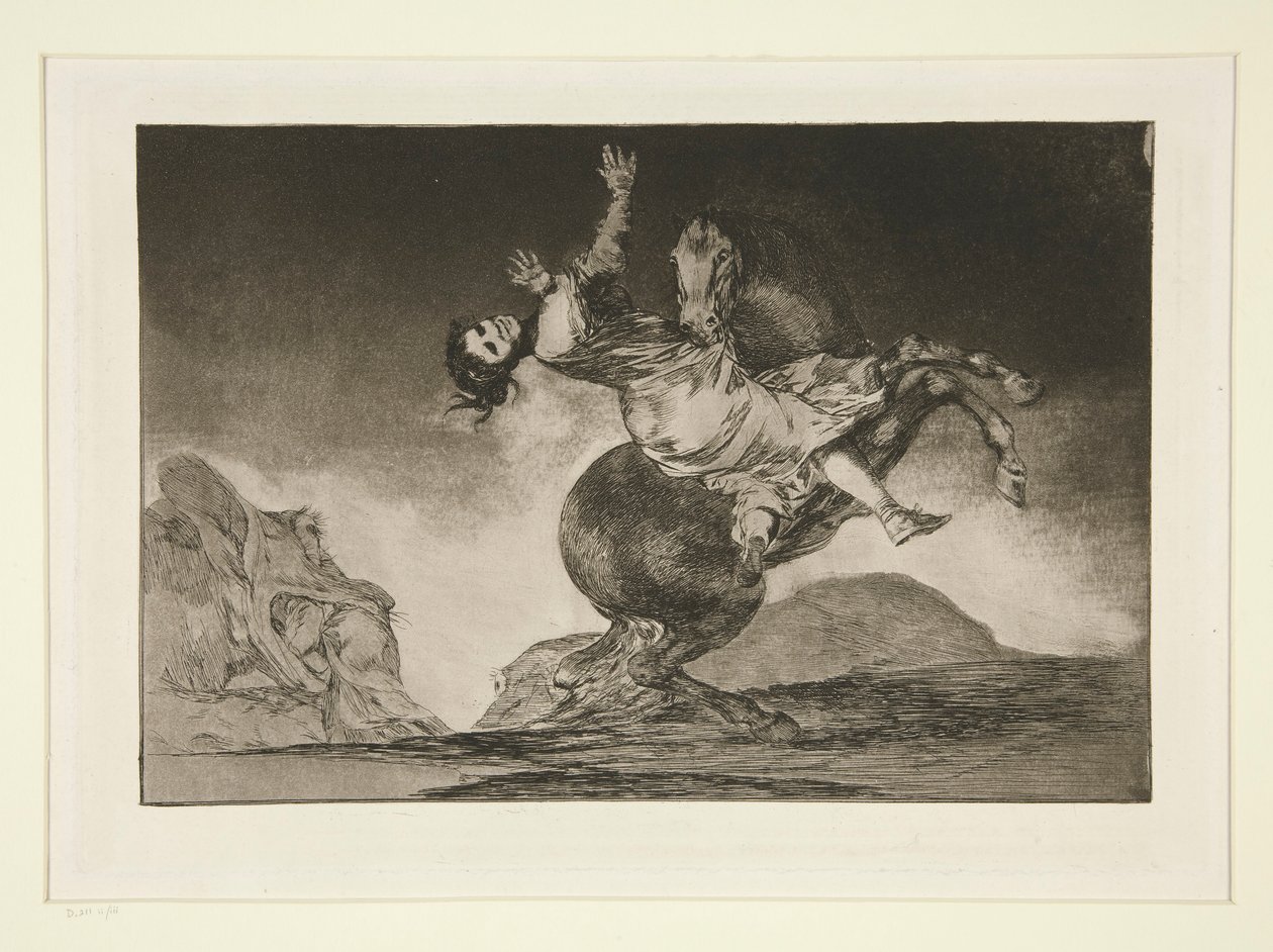 Raptorhästen (The Horse Abductor), pl. 10 från serien Ordspråk av Francisco de Goya