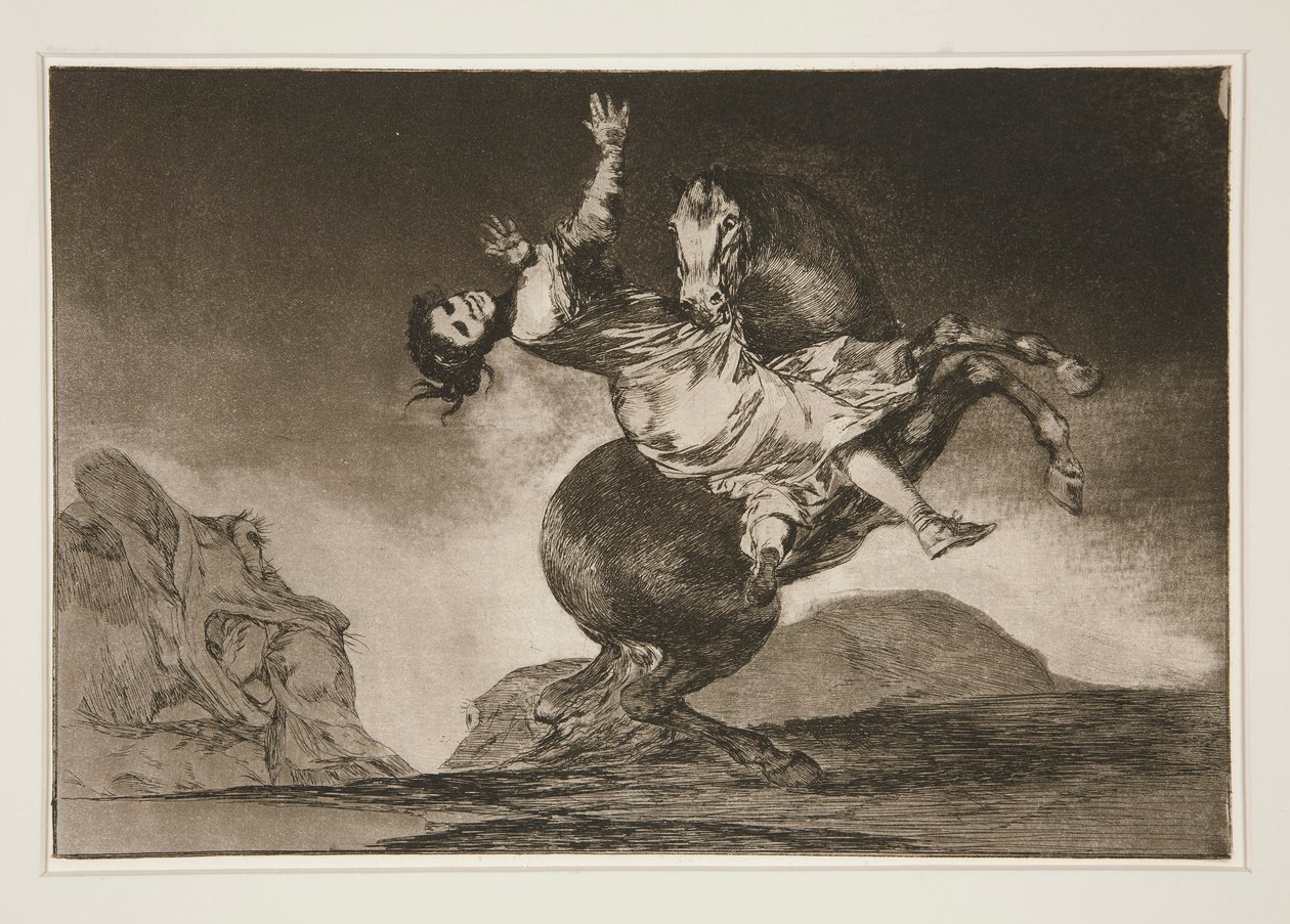 Raptorhästen (The Horse Abductor), pl. 10 från serien Ordspråk av Francisco de Goya