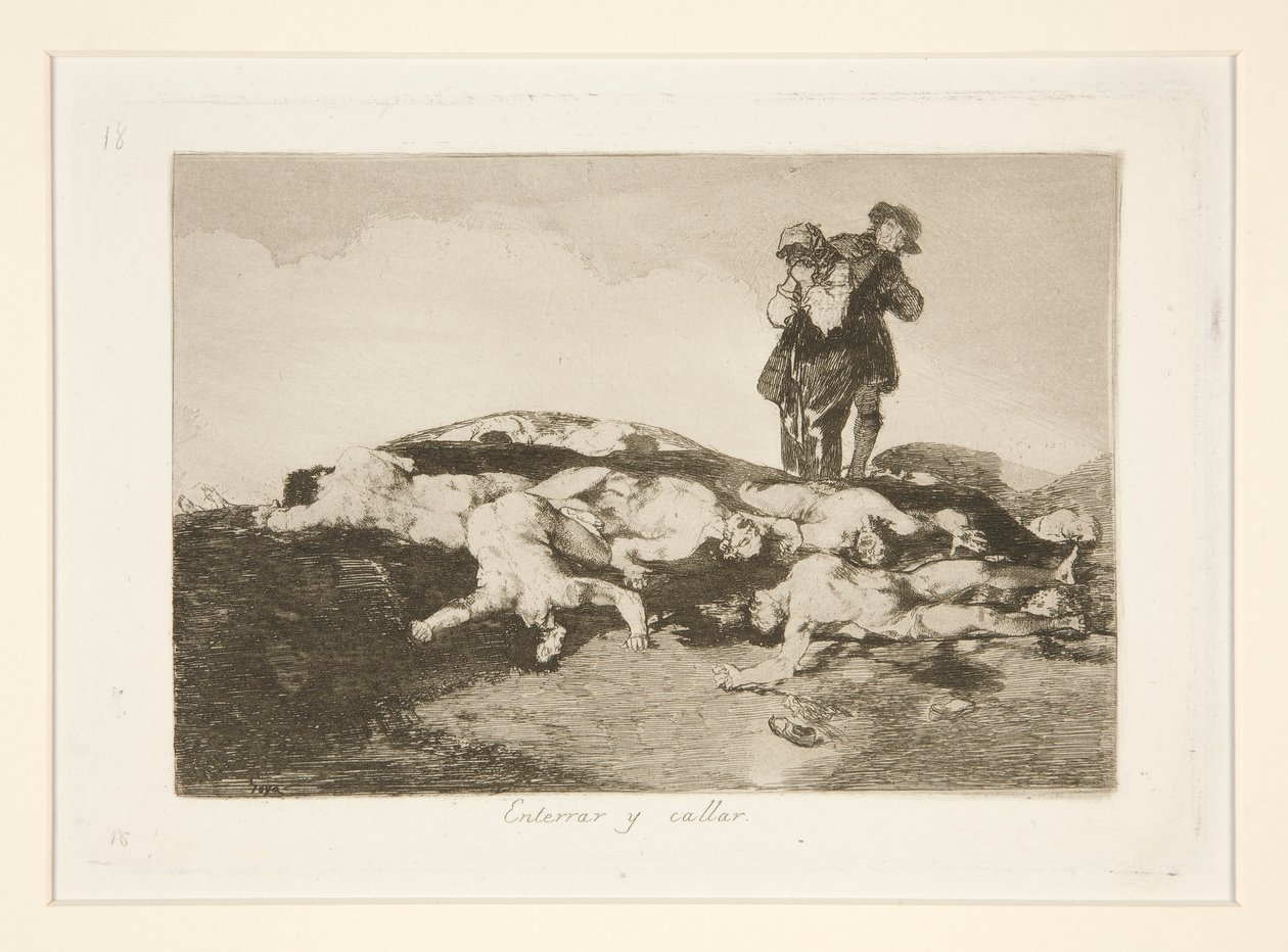 Begrav dem och håll tyst, pl. 18 från The Disasters of War av Francisco de Goya