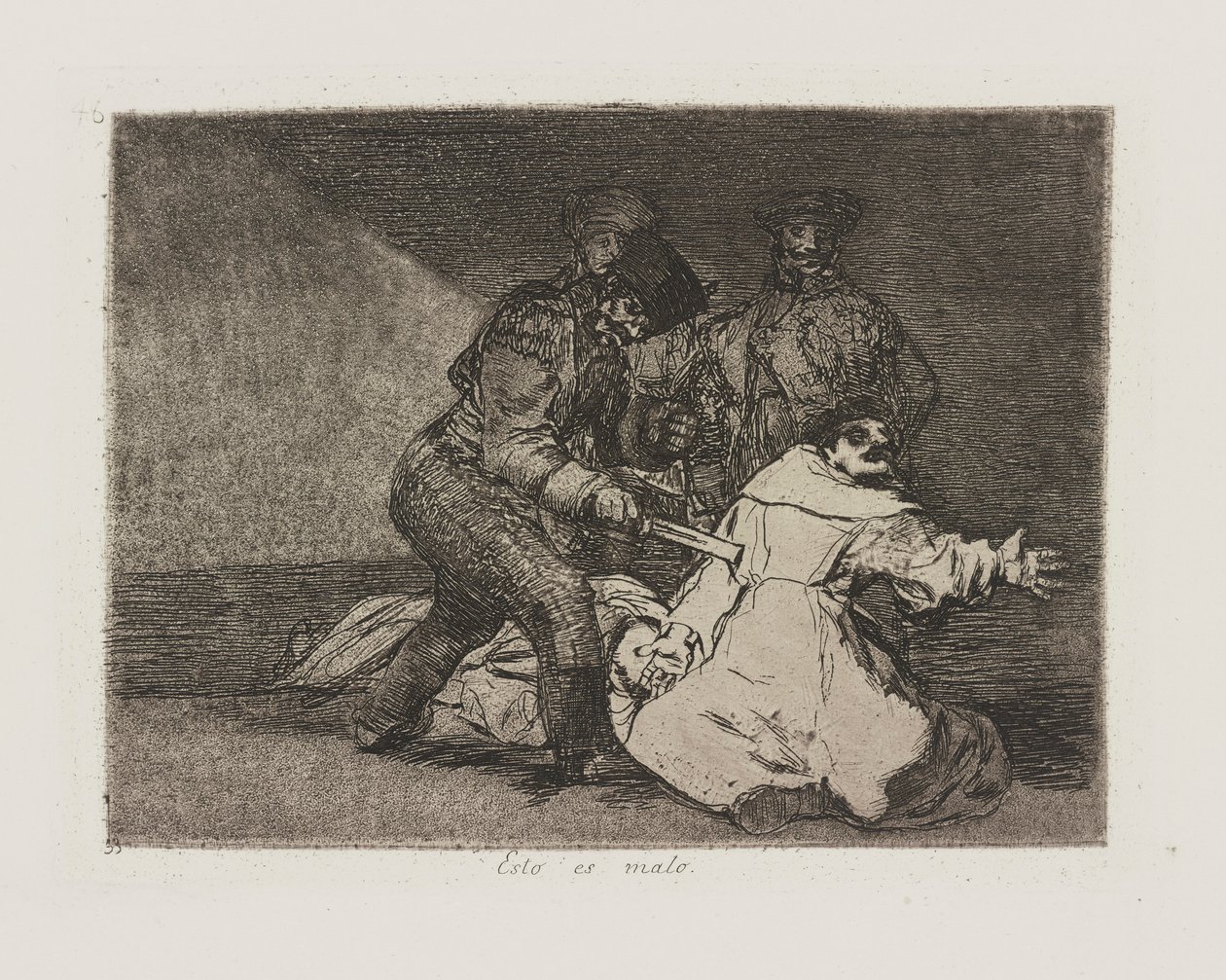 Det här är dåligt. (Detta är dåligt.), pl. 46 från serien The Disasters of War av Francisco de Goya