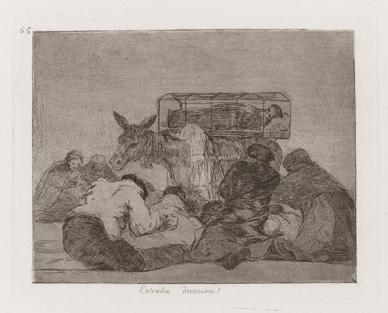 Konstig hängivenhet! (Strange Devotion!), Platt 66 från The Disasters of War av Francisco de Goya