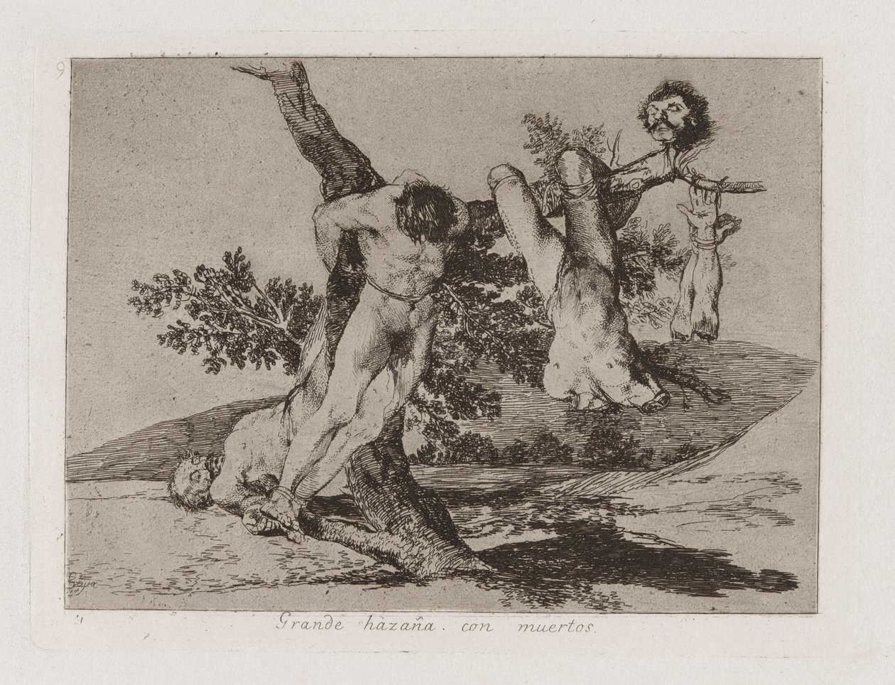 Stor bedrift! Med döda! (A Heroic Feat! With Dead Men!), Platta 39 från The Disasters of War av Francisco de Goya