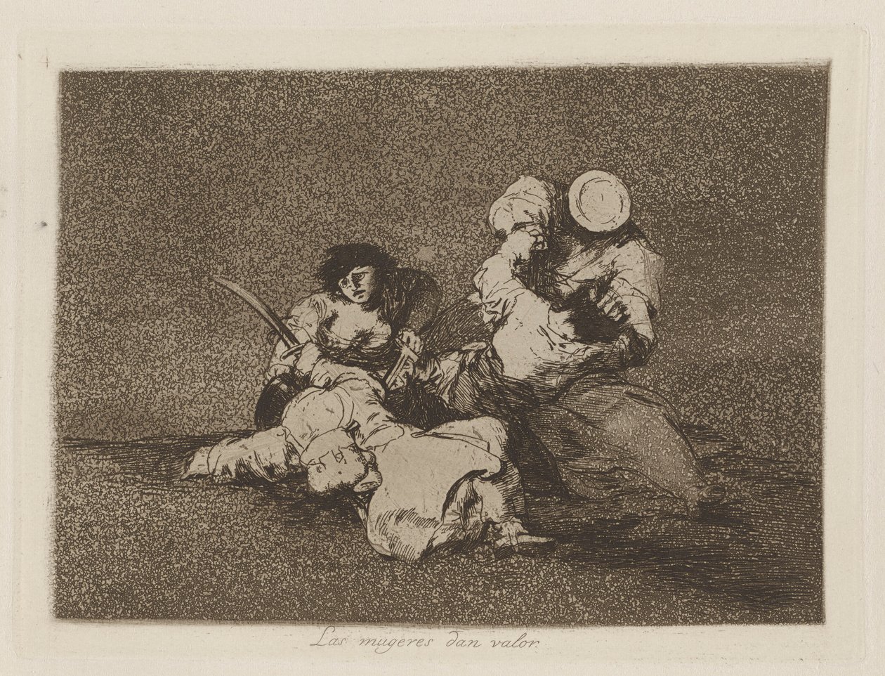 Las mugeres da valor (Kvinnorna ger mod), pl. 4 från serien The Disasters of War av Francisco de Goya