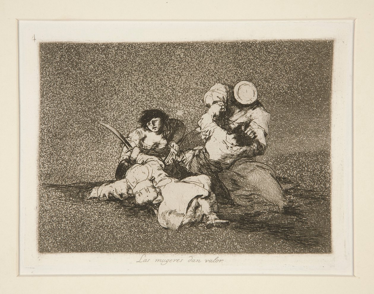 Las mujeres [sic] ge värde (Kvinnorna ger mod), pl. 4 från The Disasters of War av Francisco de Goya