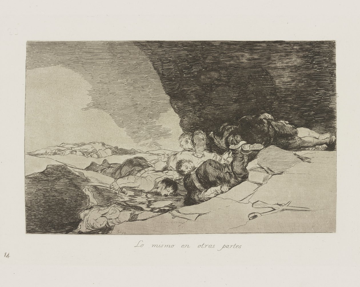 Samma på andra ställen. (Samma annorstädes.), pl. 23 från serien The Disasters of War av Francisco de Goya