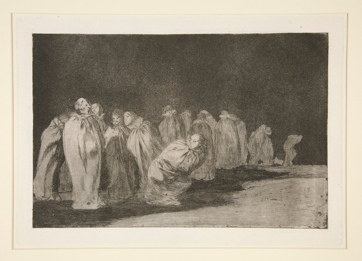 Säckarna (Män i säckar), pl. 8 från serien Ordspråken av Francisco de Goya