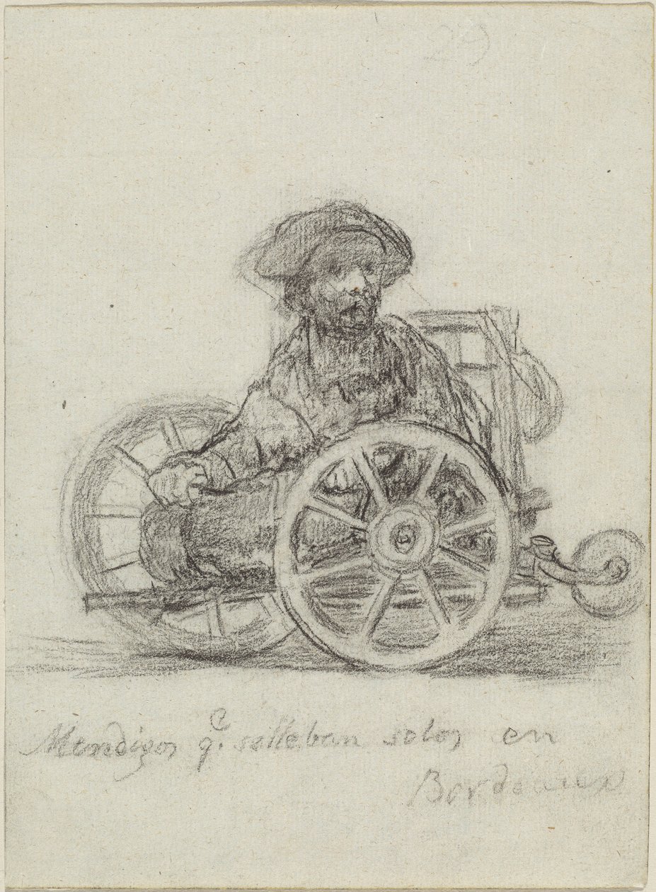 Mendigos que se llevan solos en Bordeaux (Tiggare som tar sig fram på egen hand i Bordeaux) av Francisco de Goya