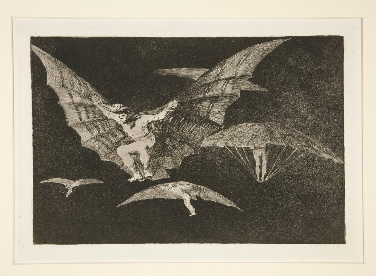 Mode of Flying (A Way of Flying), pl. 13 från serien Ordspråken av Francisco de Goya