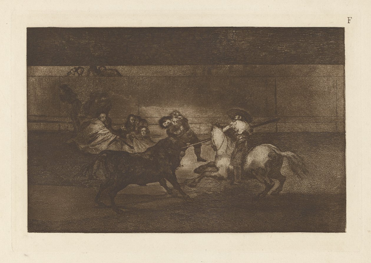 The Death of Pepe Illo (3:e kompositionen), Plåt F från The Bull Machia (3:e upplagan) av Francisco de Goya