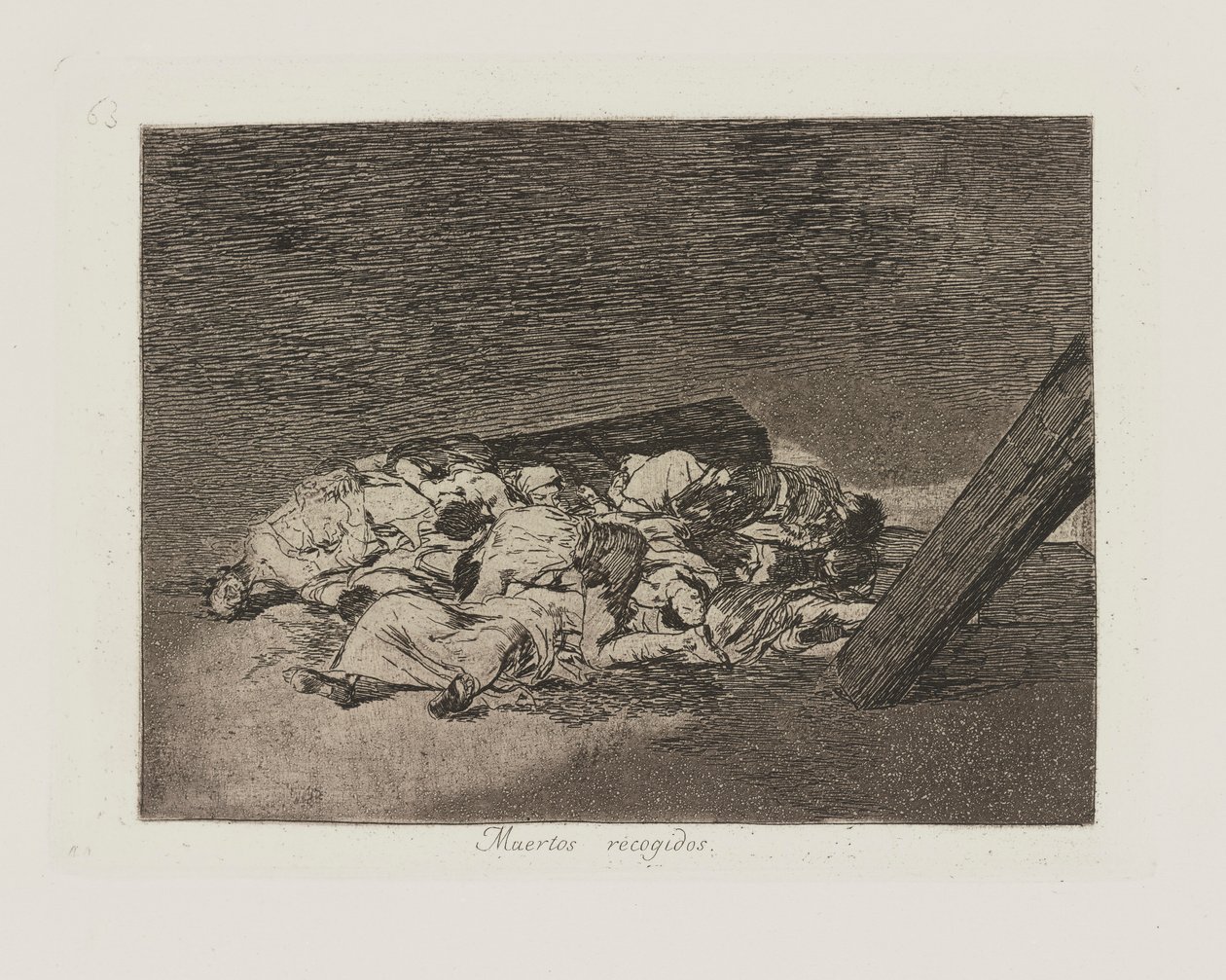 Döda samlade. (Harvest of the Dead.), pl. 63 från serien The Disasters of War av Francisco de Goya