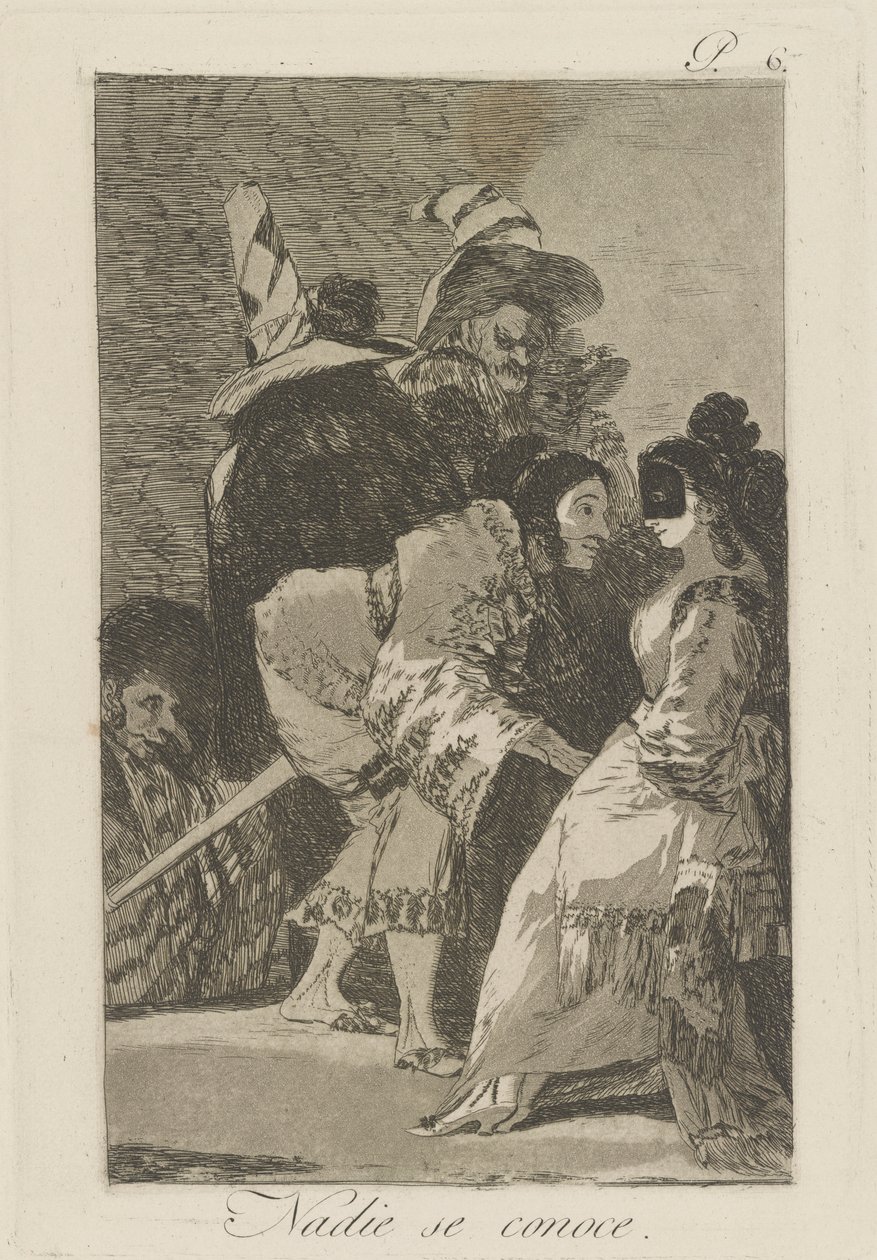 Nadie se conoce. (Ingen känner sig själv.), pl. 6 från serien Los caprichos av Francisco de Goya
