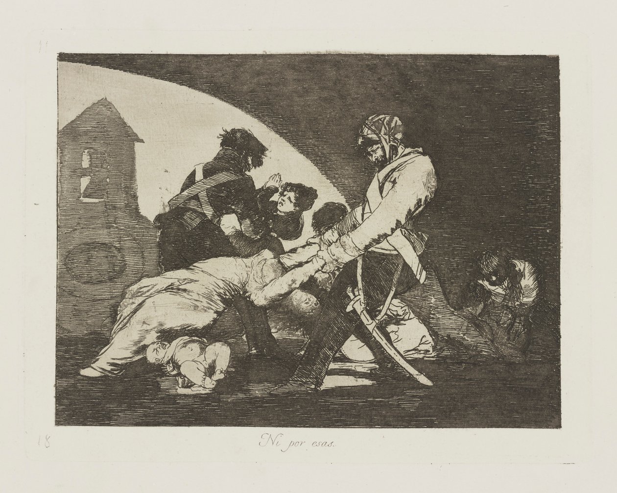 Inte ens för dem. (Inte gör dessa.), pl. 11 från serien The Disasters of War av Francisco de Goya
