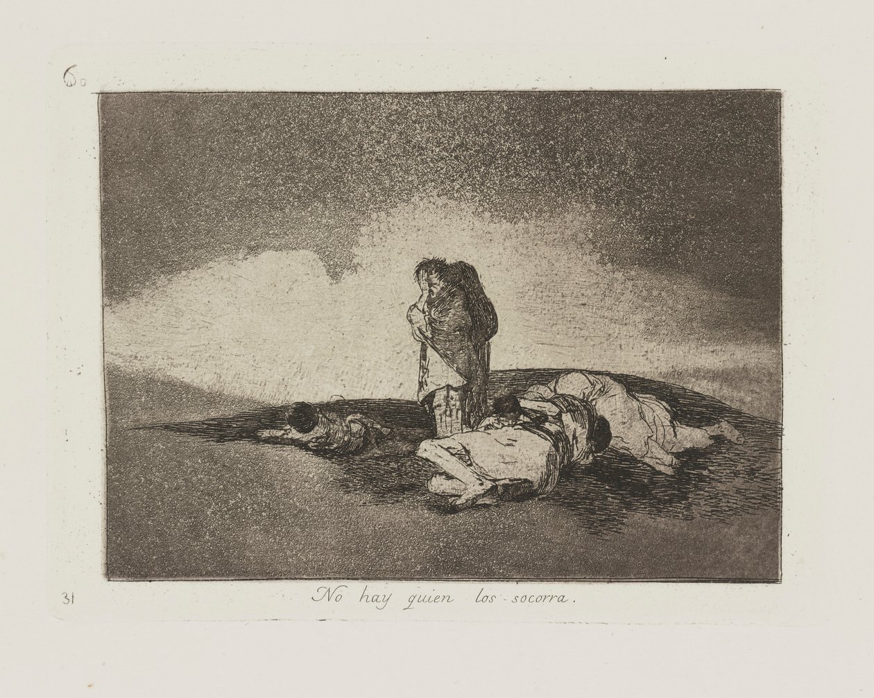 Det finns ingen som hjälper dem. (Det finns ingen som kan hjälpa dem.), pl. 60 från serien The Disasters of War av Francisco de Goya