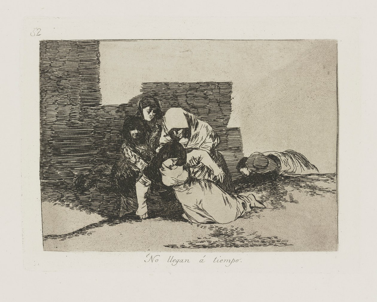 Kommer de inte fram? väder. (De kommer inte i tid.), pl. 52 från serien The Disasters of War av Francisco de Goya