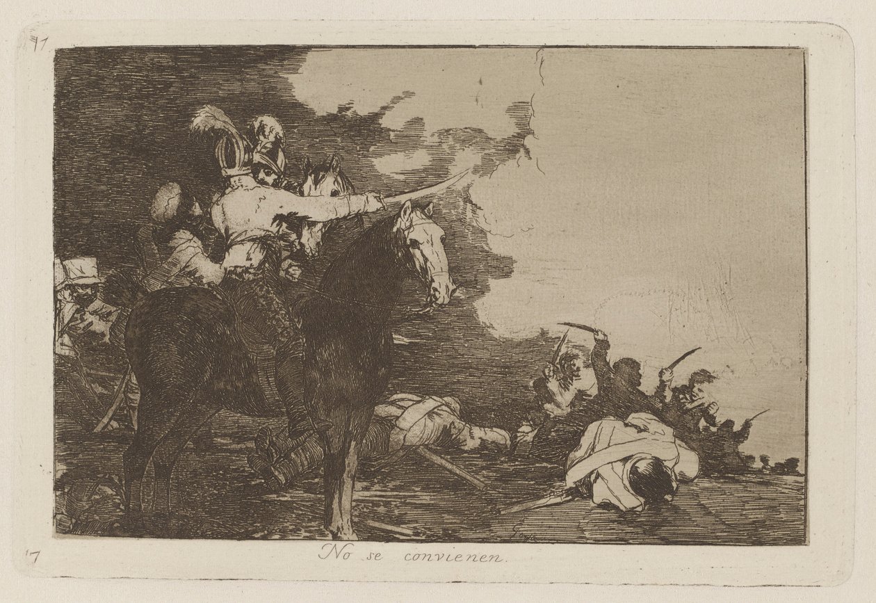 They Do Not Agree, tavla 17 från The Disasters of War av Francisco de Goya