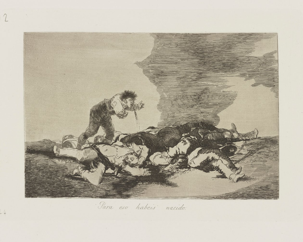 För det är du född. (Det här är vad du är född till.), pl. 12 från serien The Disasters of War av Francisco de Goya