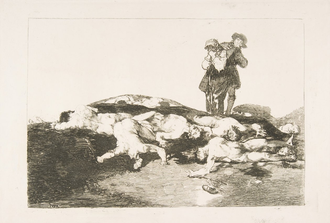 Plate 18 från The Disasters of War Los Desastres de la Guerra: Begrav dem och håll tyst..., 1810. av Francisco de Goya