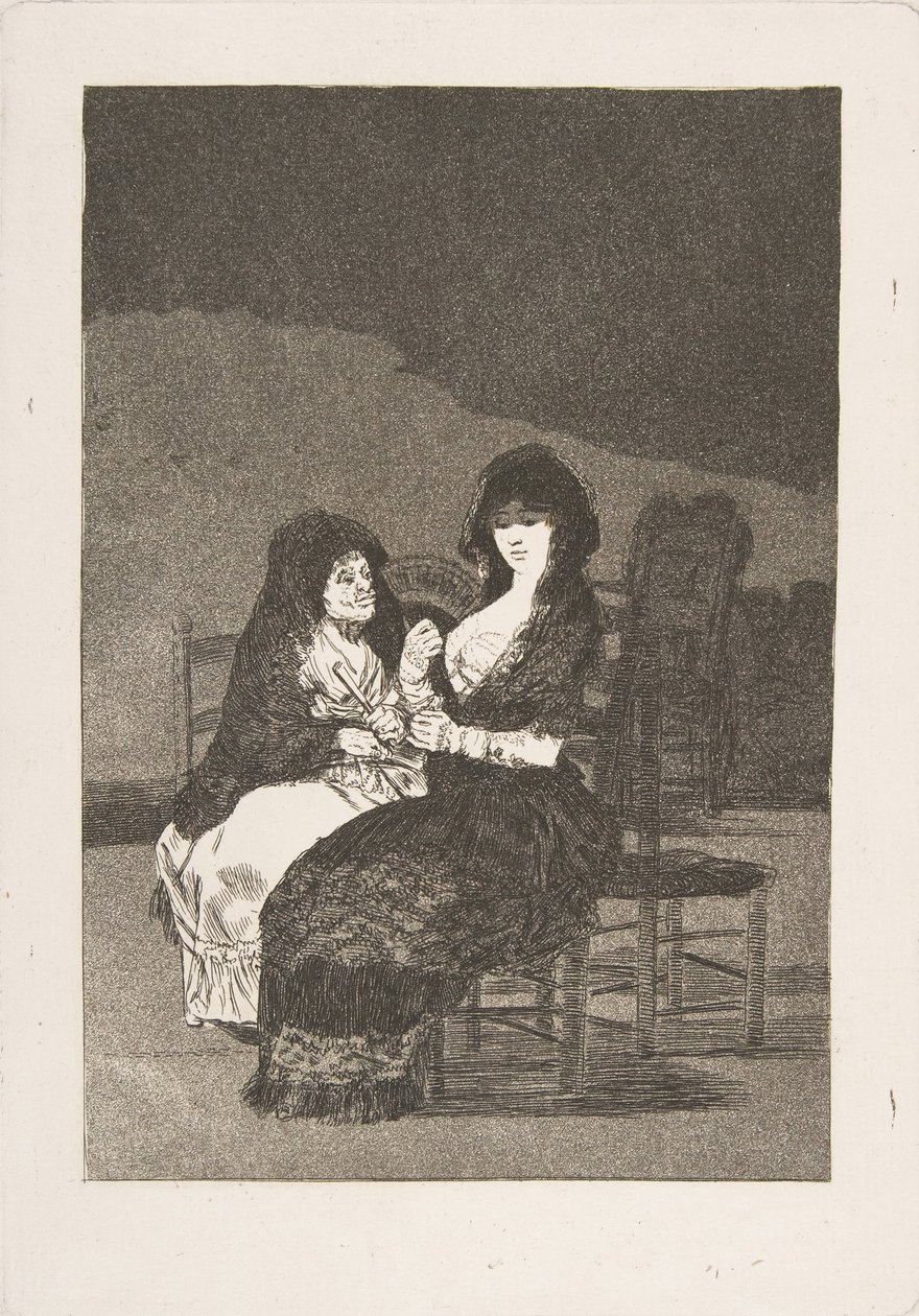 Tavla 15 från Los Caprichos: Pretty Advice Vackert råd, 1799. av Francisco de Goya