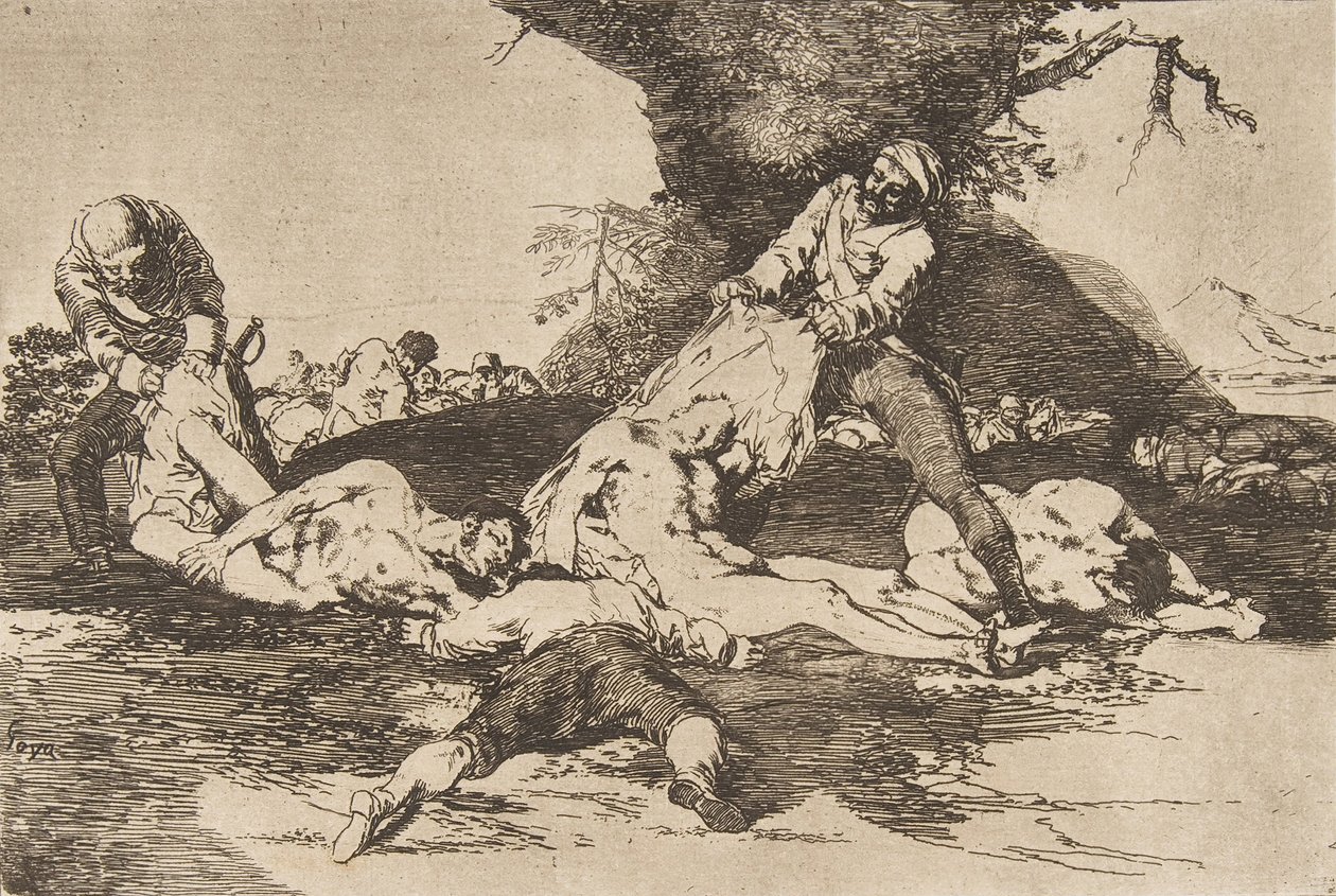 Platta 16 från The Disasters of War Los Desastres de La Guerra: They ..., 1810 publicerad 1863. av Francisco de Goya